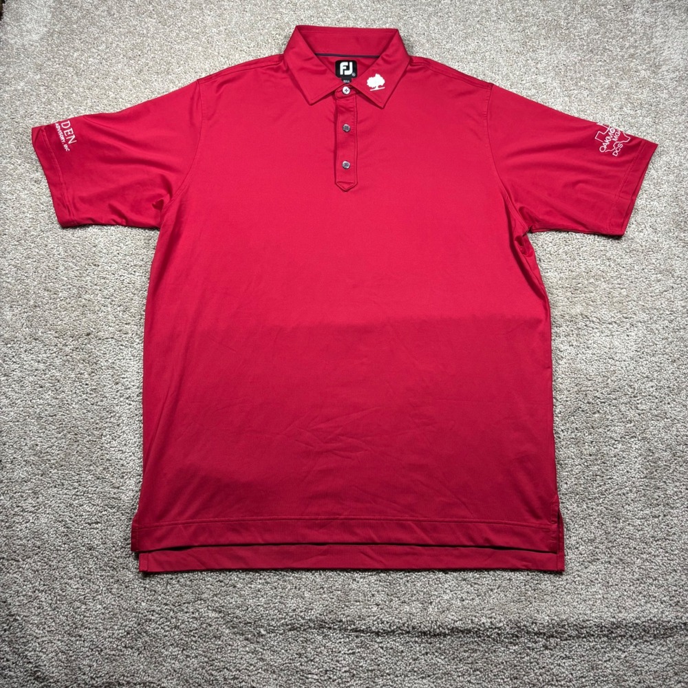 FootJoy Mens XL Red Tour Issued Oakmont MGA Grunden Golf Polo Shirt Short Sleeve